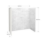 MAAX Utile 60-in L x 30-in W x 60-in H Marble Carrara 3-Piece Direct to Stud Bathtub Back Wall Panel, 103424-307-508-800  #805771 *JR2509, Retail: $2,040.00, FINAL PRICE: $799.99 + TAX
