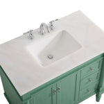 Ever Living Charlie 36-Inch Single Sink Vanity in Vintage Mint with a White And Brown Vein Marble Countertop, VF12336VM-VW, FINAL PRICE: $599.99 + TAX [FBM-134]
