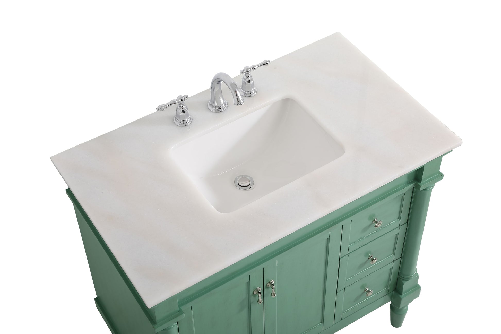 Ever Living Charlie 36-Inch Single Sink Vanity in Vintage Mint with a White And Brown Vein Marble Countertop, VF12336VM-VW, FINAL PRICE: $599.99 + TAX [FBM-134]