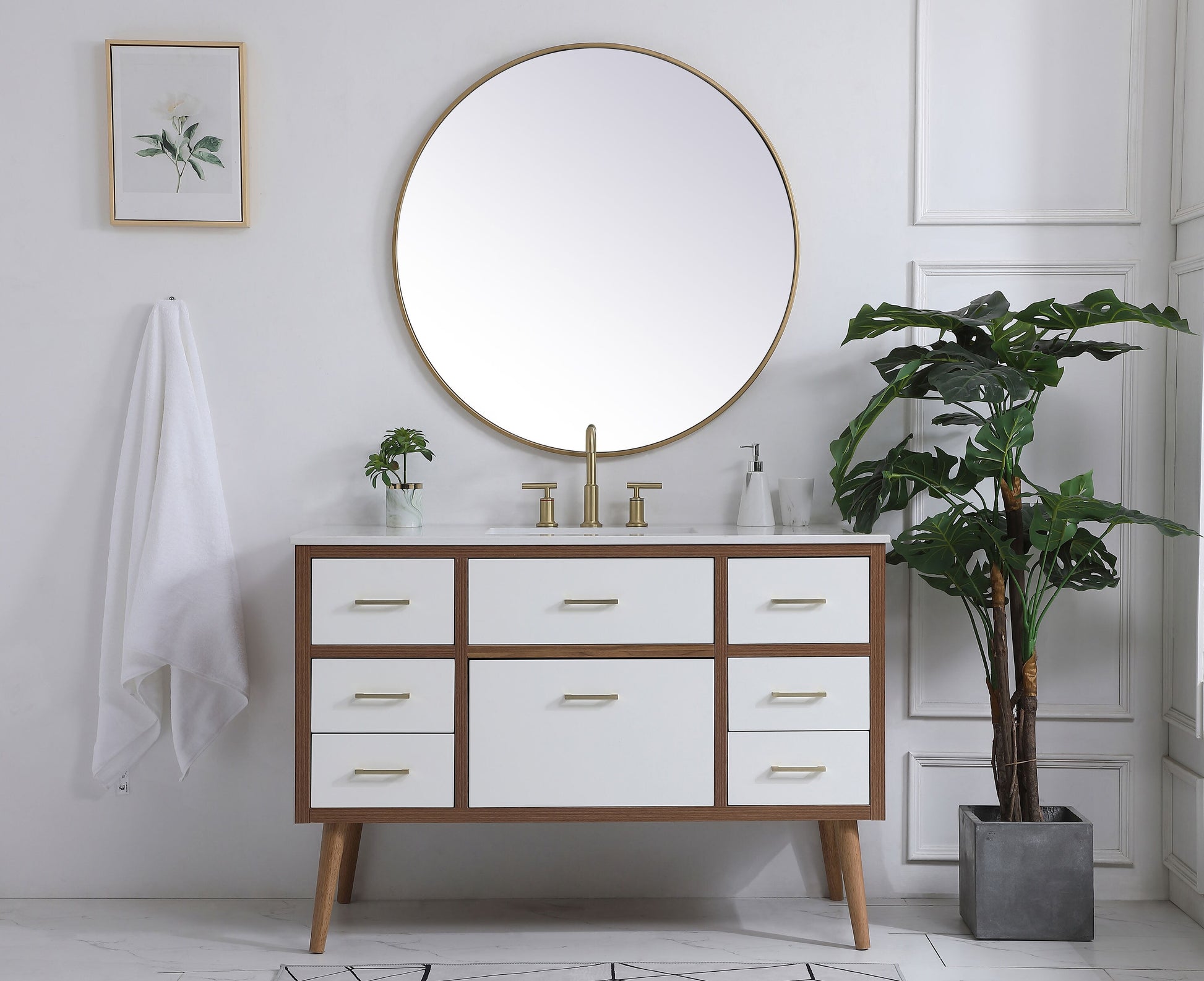 Ever Living Fawn 48-Inch Single Sink Vanity in Natural White with a Countertop, VF41048WH, FINAL PRICE: $699.99 + TAX [FBM-130]
