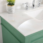 Ever Living Charlie 36-Inch Single Sink Vanity in Vintage Mint with a White And Brown Vein Marble Countertop, VF12336VM-VW, FINAL PRICE: $599.99 + TAX [FBM-134]