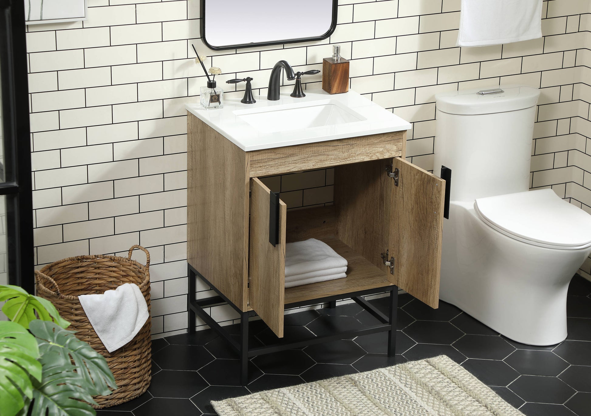 Ever Living Grace 24-Inch Single Sink Vanity in Mango Wood with a Countertop, VF48824MW, FINAL PRICE: $399.99 + TAX [FBM-147]