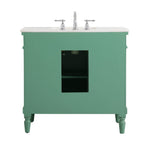 Ever Living Charlie 36-Inch Single Sink Vanity in Vintage Mint with a White And Brown Vein Marble Countertop, VF12336VM-VW, FINAL PRICE: $599.99 + TAX [FBM-134]