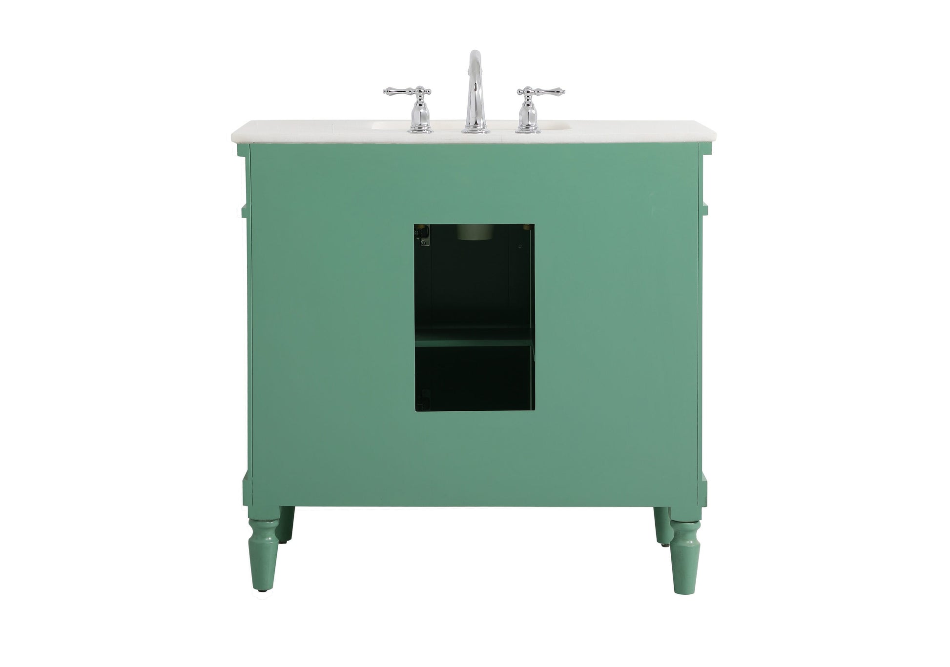 Ever Living Charlie 36-Inch Single Sink Vanity in Vintage Mint with a White And Brown Vein Marble Countertop, VF12336VM-VW, FINAL PRICE: $599.99 + TAX [FBM-134]