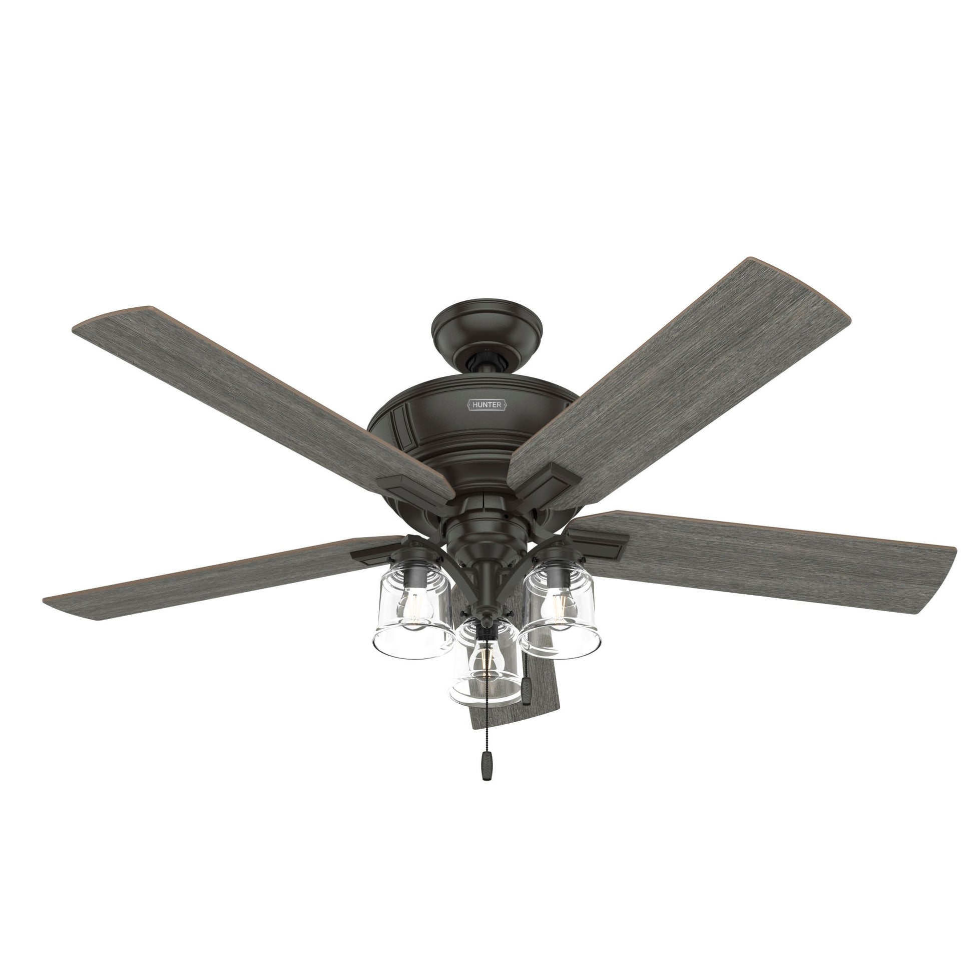 Hunter Maya 54-in Noble Bronze Ceiling Fan With Light and Pull Chain Included