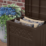 Suncast Outdoor Storage 22-Gallon Brown Plastic Deck Box