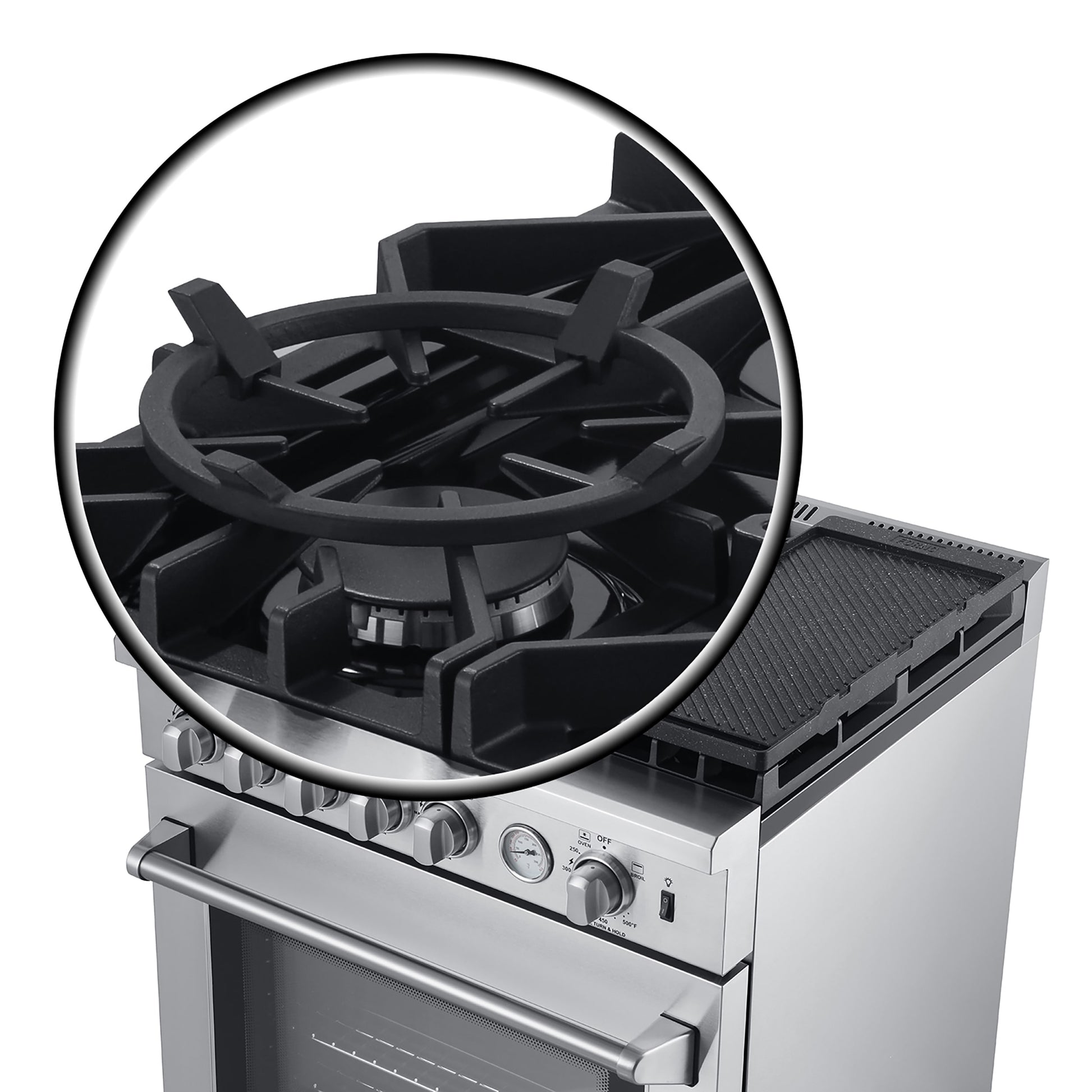 FORNO Lazio 30-in 5 burners 4.32-cu ft Air Fry Convection Oven Freestanding Natural Gas Range ( Stainless steel )