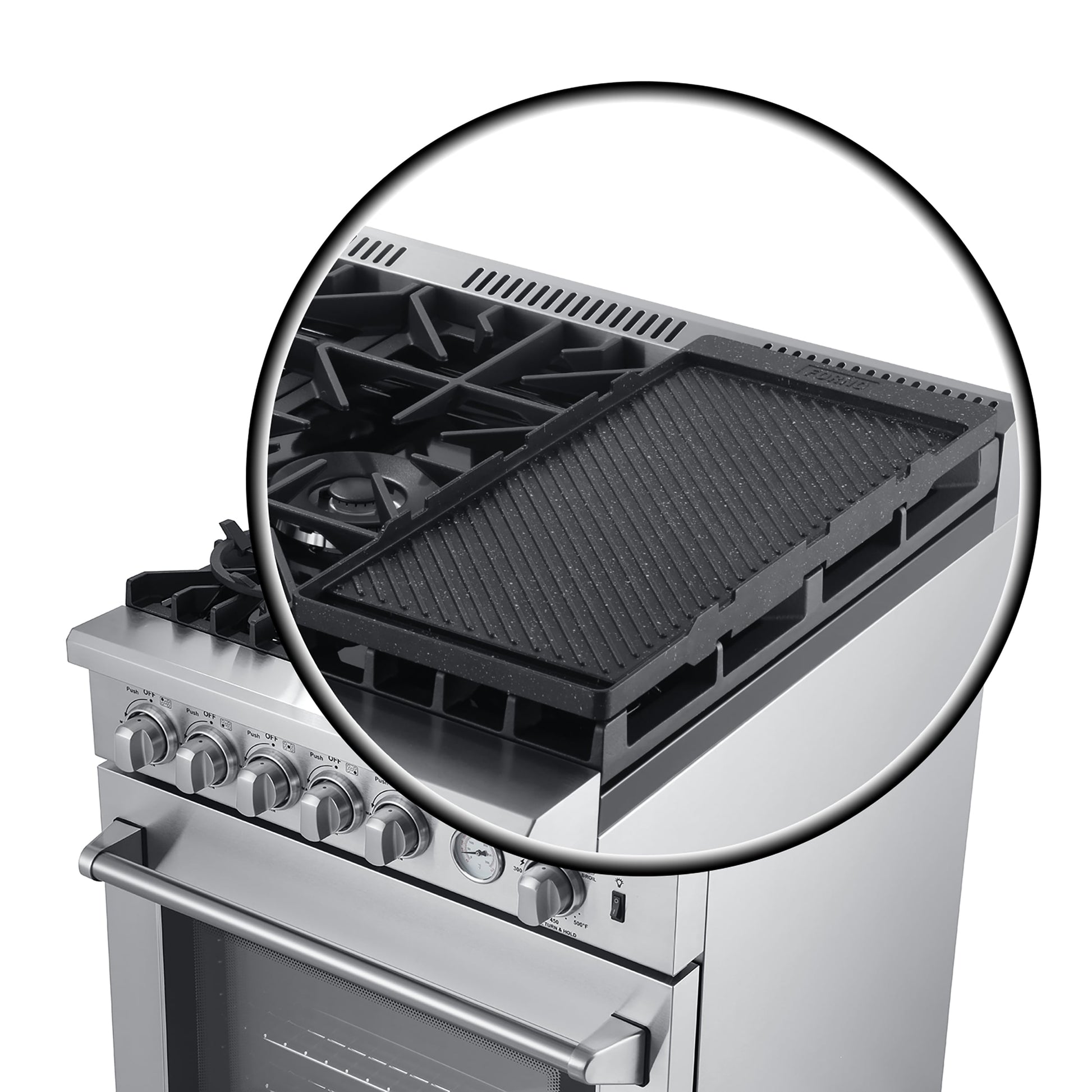 FORNO Lazio 30-in 5 burners 4.32-cu ft Air Fry Convection Oven Freestanding Natural Gas Range ( Stainless steel )