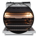 FORNO Lazio 30-in 5 burners 4.32-cu ft Air Fry Convection Oven Freestanding Natural Gas Range ( Stainless steel )