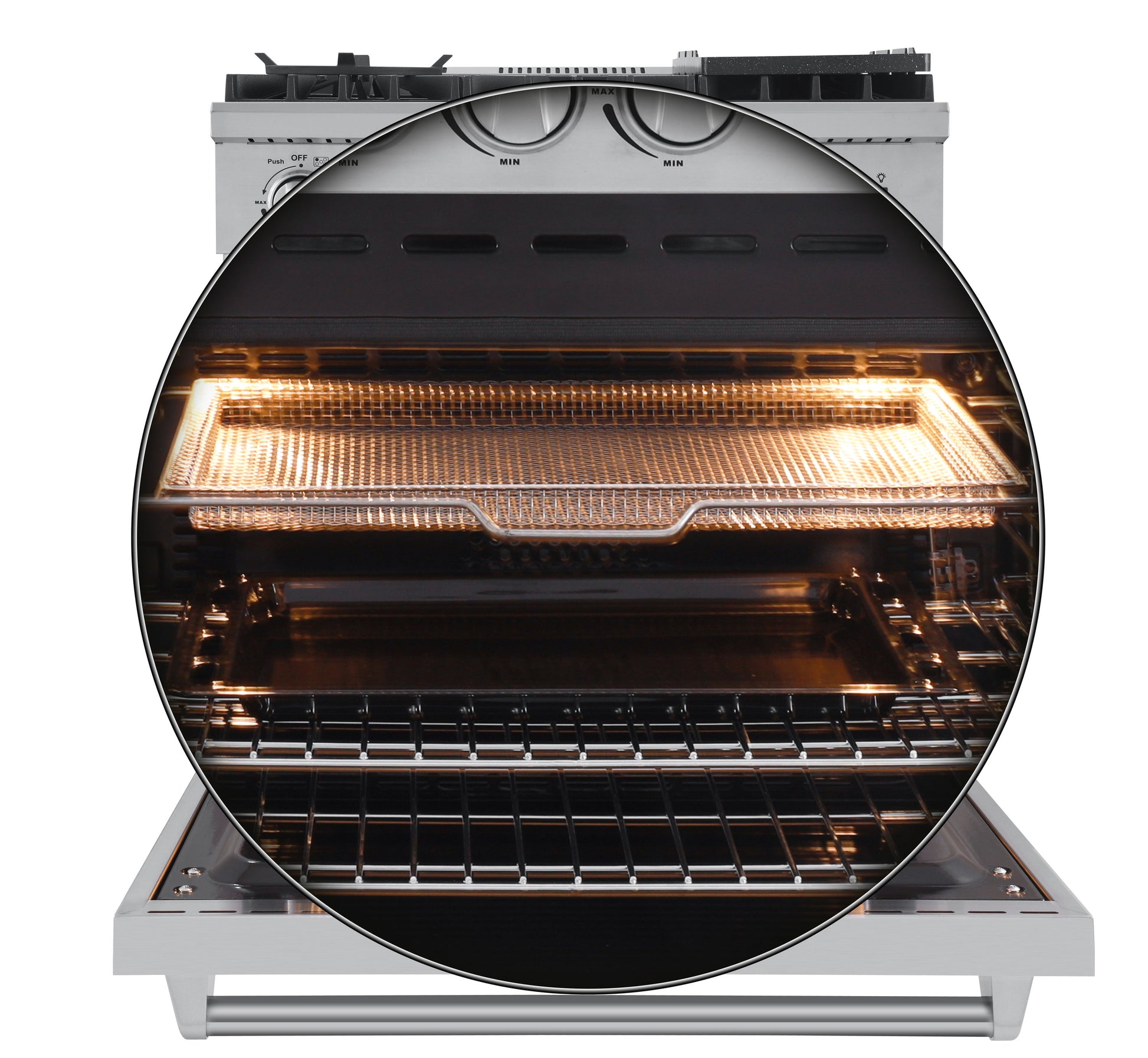 FORNO Lazio 30-in 5 burners 4.32-cu ft Air Fry Convection Oven Freestanding Natural Gas Range ( Stainless steel )