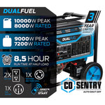 Pulsar Products 10000 Starting / 8000 Running Watt Gasoline/Liquid propane Dual fuel Portable Generator
