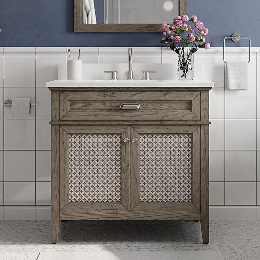 Nicole Curtis Northville 36-in Rustic Taupe Vanity with White Engineered Stone Top, 1922VA-36-267-901-UM, FINAL PRICE: $579.99 + Tax