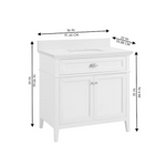 Nicole Curtis Northville 36-in White Oak Vanity with White Engineered Stone Top, 1922VA-36-341-901-UM, [FB262], FINAL PRICE: $599.99 + Tax