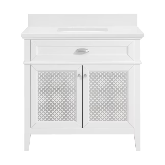 Nicole Curtis Northville 36-in White Oak Vanity with White Engineered Stone Top, 1922VA-36-341-901-UM, FINAL PRICE: $599.99 + Tax