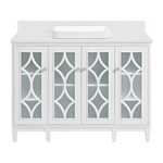 Kathy Ireland Home Southport 48-in White Oak Semi-Recessed Single Sink Bathroom Vanity with White Engineered Stone Top, 1591VA-48-241-925-SR, FINAL PRICE: $559.99 + Tax