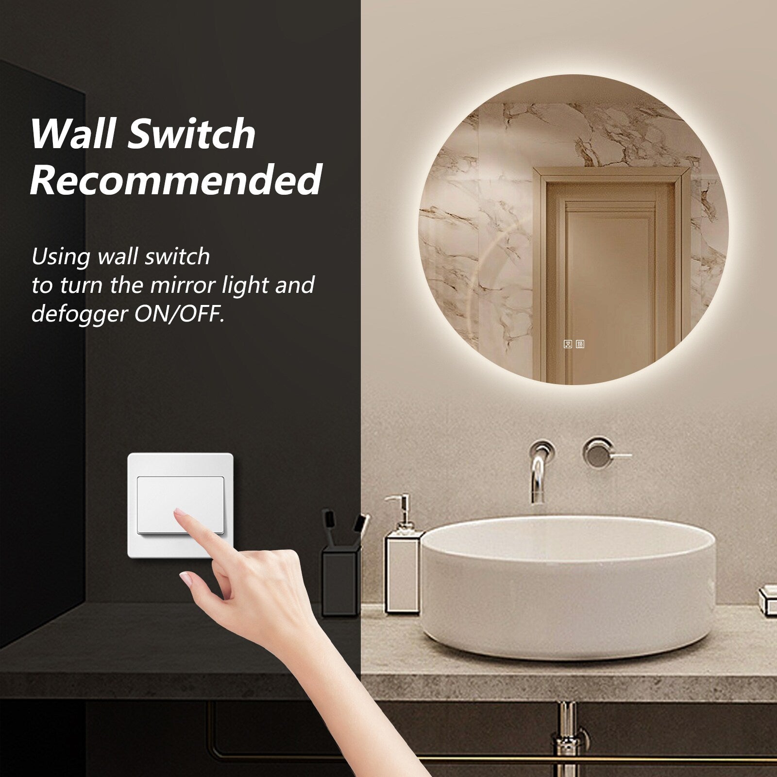 Helena 32-in Frameless LED Mirror with Defogger MA05R32TD-OL, FINAL PRICEl: $219.99 + TAX