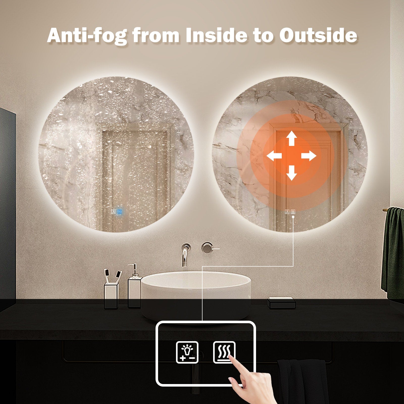 Helena 32-in Frameless LED Mirror with Defogger MA05R32TD-OL, FINAL PRICEl: $219.99 + TAX