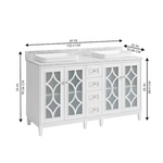 Kathy Ireland Home Southport 60-in White Oak Semi-Recessed Double Sink Bathroom Vanity with Natural Carrara Marble Top, 1591VA-60-241-900-SR, [FB270], FINAL PRICE: $1099.99 + Tax