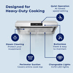 Hauslane 30 inch Ducted 525-CFM Stainless steel Under Cabinet Range Hood