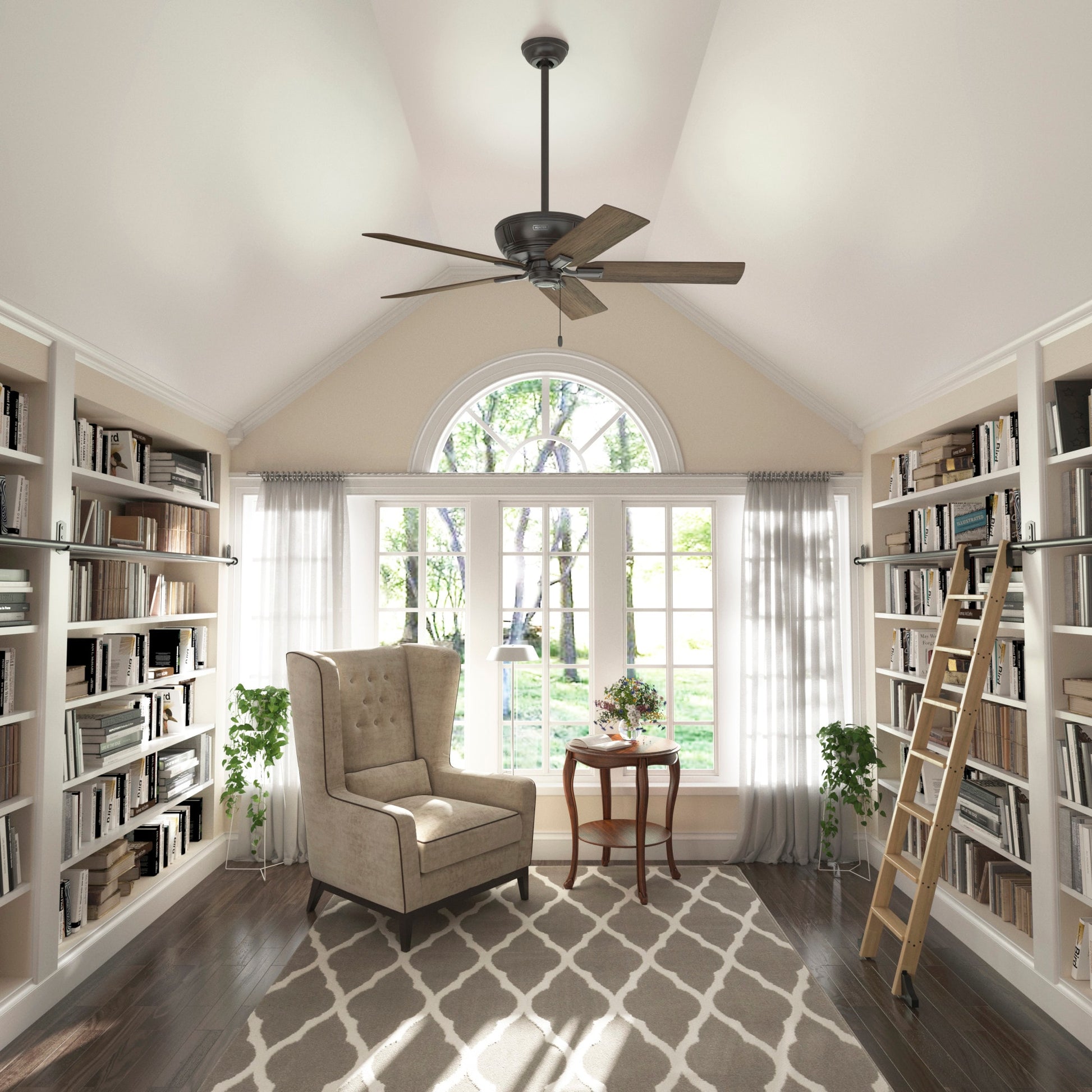Hunter Maya 54-in Noble Bronze Ceiling Fan With Light and Pull Chain Included