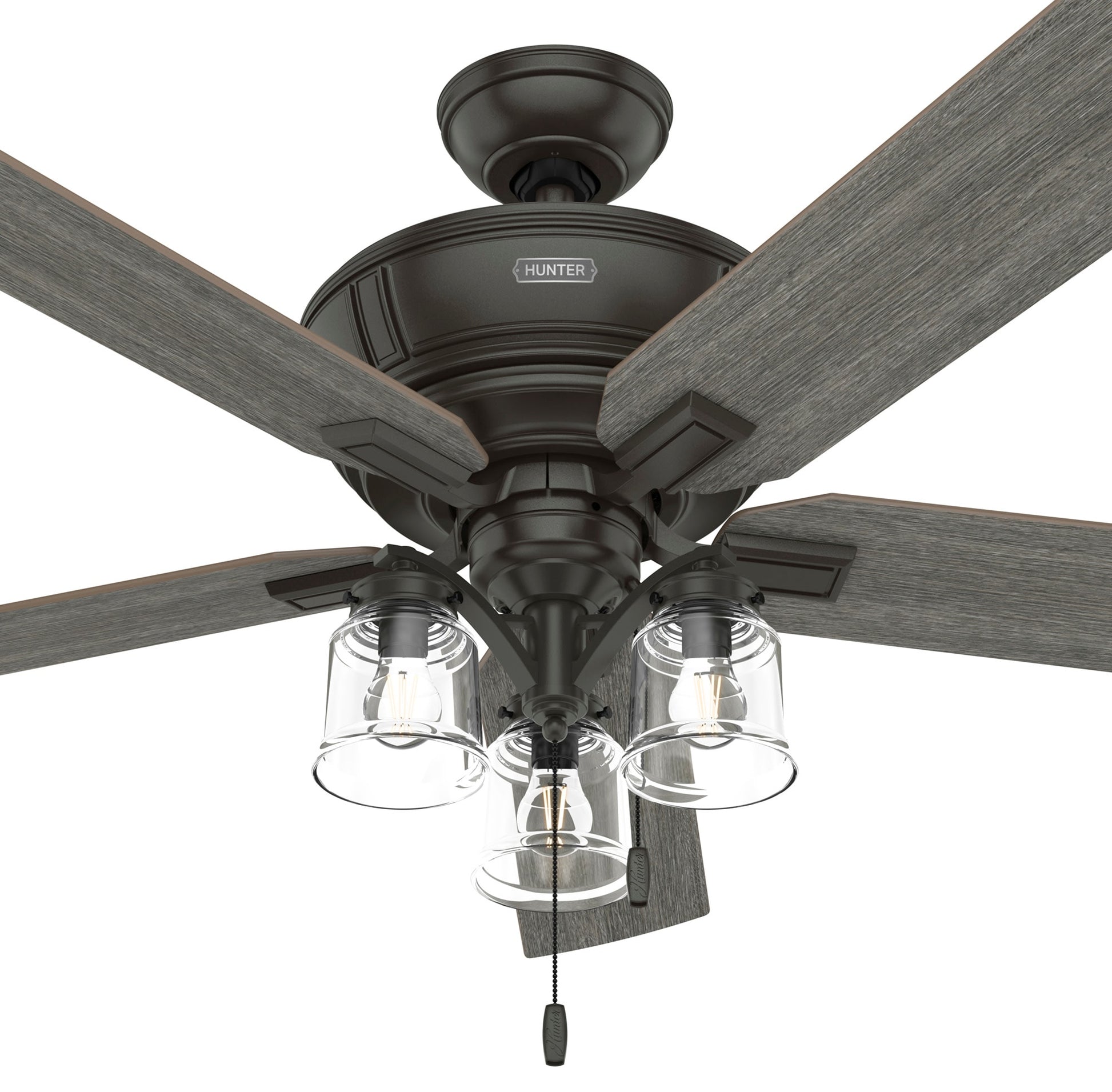 Hunter Maya 54-in Noble Bronze Ceiling Fan With Light and Pull Chain Included