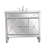 Ever Living Bravo 42-Inch Single Sink Vanity in Silver with a Carrara White Engineered Countertop, VF11042SL, FINAL PRICE: $599.99 + TAX