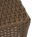 allen + roth Emerald Cove Set of 4 Wicker Brown Steel Frame Stationary Dining Chair with Cream Cushioned Seat