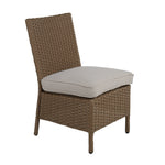 allen + roth Emerald Cove Set of 4 Wicker Brown Steel Frame Stationary Dining Chair with Cream Cushioned Seat