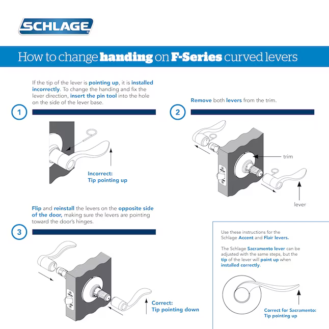 Schlage Accent Satin Nickel Exterior Single-Cylinder Deadbolt and Keyed Entry Door Handle Combo Pack, FB50N V ACC 619 *HD2509, Retail: $83.48, FINAL PRICE: $49.99 + TAX