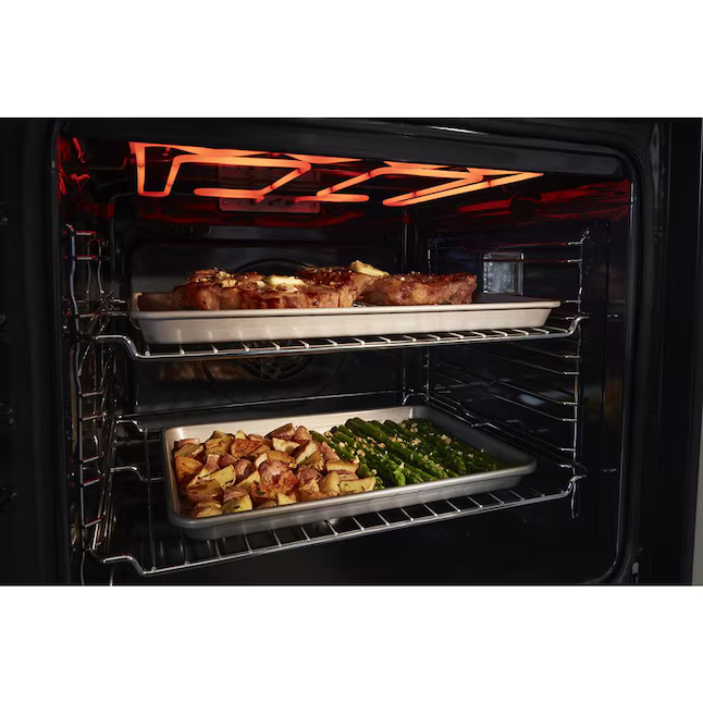 Whirlpool 24-in Smart Compatible Single Electric Wall Oven Single-fan and Self-cleaning (Fingerprint Resistant Stainless Steel), WOS52ES4MZ/03 *HD2509, Retail: $2,399.00, FINAL PRICE: $1,399.99 + TAX