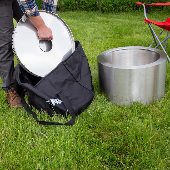 CRAFTSMAN Smokeless 19.5-in W Stainless Steel Stainless steel Wood-Burning Fire Pit, CMXBHBB17004 *HD2507, Retail: $269.00, FINAL PRICE: $159.99 + TAX