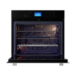 Sharp 30-in Single Electric Wall Oven True Convection Self-Cleaning (Edge-to-Edge Black Glass/Stainless Steel)