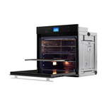 Sharp 30-in Single Electric Wall Oven True Convection Self-Cleaning (Edge-to-Edge Black Glass/Stainless Steel)
