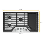 Whirlpool 36-in 5 burners Stainless steel Gas Cooktop (Griddle Included), WCG97US6HS00, FINAL PRICE: $799.99 + TAX