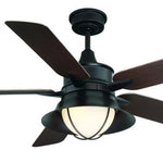 52-625-5CN-13 Hyannis 52-IN Ceiling Fan With Remote and Light Kit in English Bronze (Damp Rated), MSRP: $606.00, CLEARANCE DISCOUNT! LOC: C-6