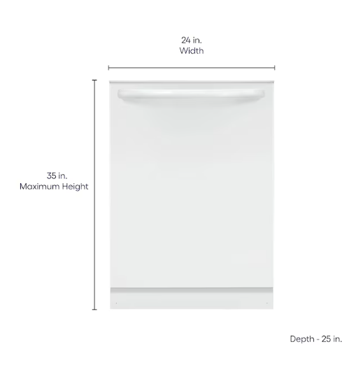 Frigidaire 24-in Top Control Built-in Dishwasher ( White ) , MaxDry , 52-Decibel