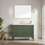Tulip 48-in Single Sink Vanity with Engineered Carrara Top in Loden Green, Tulip13048GR, FINAL PRICE: $999.99 + TAX