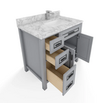 Venice 36-inch Gray Single Sink Bathroom Vanity with Carrara White Marble Top, VV236G-TV236S, Retail: $1,399.95, CLEARANCE PRICE: $599.99 + TAX