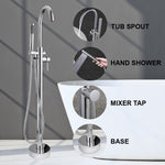 Woodbridge Freestanding Tub Faucet Bathtub in Chrome with Hand Shower
