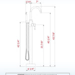 Woodbridge Freestanding Tub Faucet Bathtub in Chrome with Hand Shower
