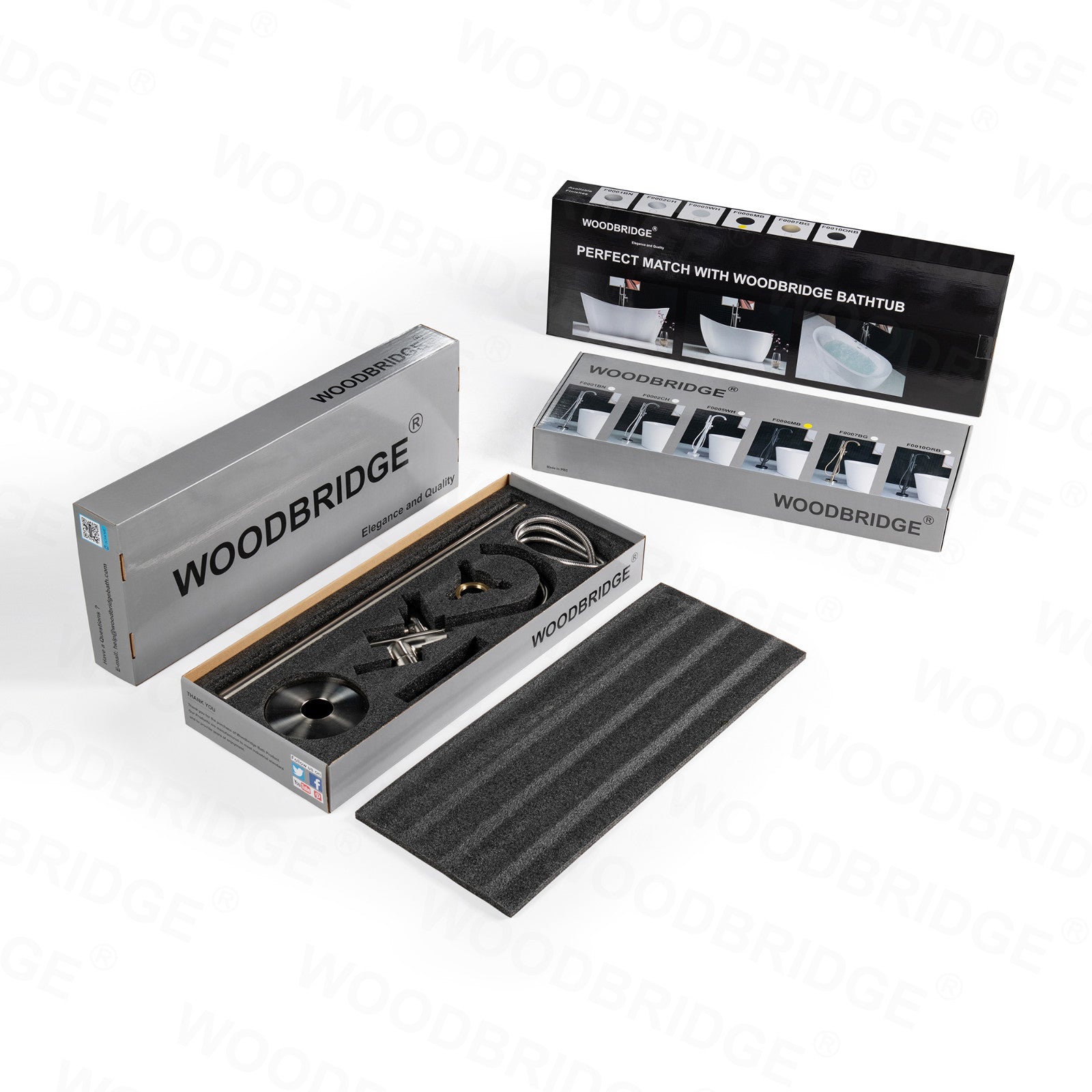 Woodbridge Freestanding Tub Faucet Bathtub in Chrome with Hand Shower