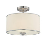GROVE 2 Light SEMI-FLUSH DRUM, 6-1501-2-SN, RETAIL: $182.00, WHOLESALE: $91.00, Loc: C-5, Final: $55.00, Clearance!