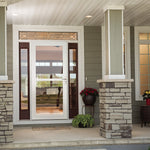 LARSON 80 Split Fullview (Tradewinds) Low-E 36-in x 81-in Brown Aluminum Reversible Hinge Storm