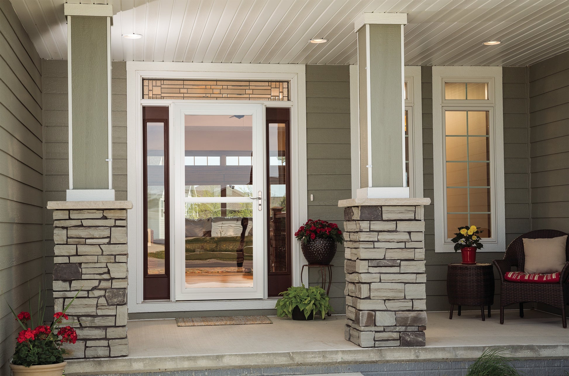 LARSON 80 Split Fullview (Tradewinds) Low-E 36-in x 81-in Brown Aluminum Reversible Hinge Storm