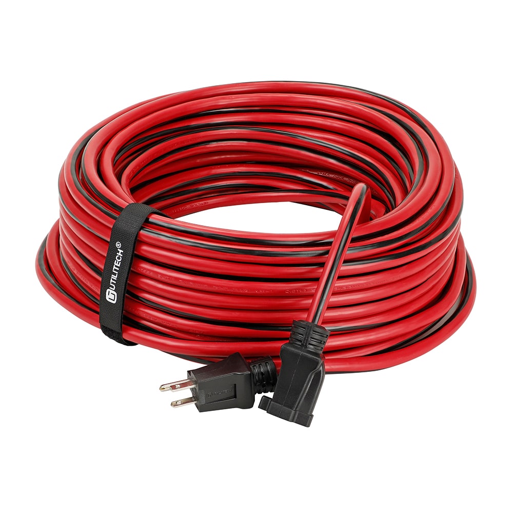 Utilitech 100-ft 12 / 3 Medium Duty 3 Prong Red and black Indoor/Outdoor Extension Power Cord