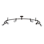 allen + roth Sloan 99.48-in 6 -Light Bronze dimmable Integrated Traditional Flexible Track Lighting Kit with Round Frosted Pivoting Heads