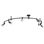 allen + roth Sloan 99.48-in 6 -Light Bronze dimmable Integrated Traditional Flexible Track Lighting Kit with Round Frosted Pivoting Heads
