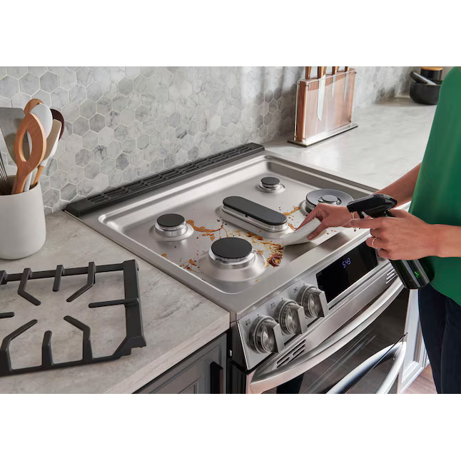 LG 30-in 5 burners 2.6-cu ft / 4.3-cu ft Air Fry Convection Oven Freestanding Double Oven Gas Range (PrintProof Stainless Steel), LTGL6937F/00 *JR2508, Retail: $3,799.00, FINAL PRICE: $1,799.99 + TAX