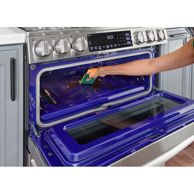 LG 30-in 5 burners 2.6-cu ft / 4.3-cu ft Air Fry Convection Oven Freestanding Double Oven Gas Range (PrintProof Stainless Steel), LTGL6937F/00 *JR2508, Retail: $3,799.00, FINAL PRICE: $1,799.99 + TAX