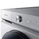 Samsung - Bespoke 5.3 cu. ft. Ultra Capacity Front Load Washer with Super Speed Wash and AI Smart Dial - Silver Steel